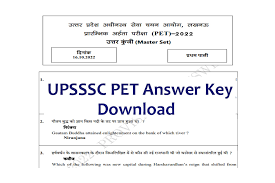 Upsssc pet Answer key 2023