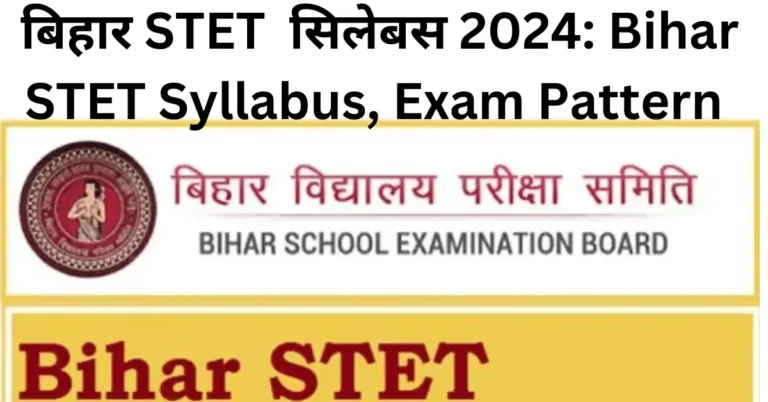 Bihar STET syllabus in Hindi paper 1& 2